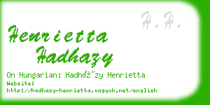 henrietta hadhazy business card